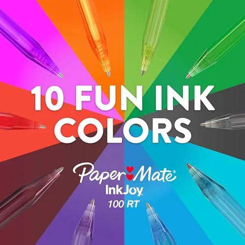 Paper Mate ▫️ InkJoy 100RT Caneta retrátil | ponta média (1,0 mm) | azul | embalagem de 20 5