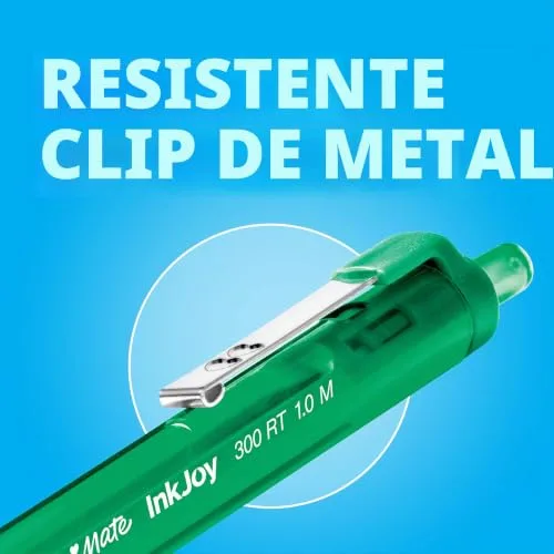 Paper Mate ▫️ Caneta retrátil InkJoy 300RT | ponta média (1,0 mm) | preta | embalagem de 12 6