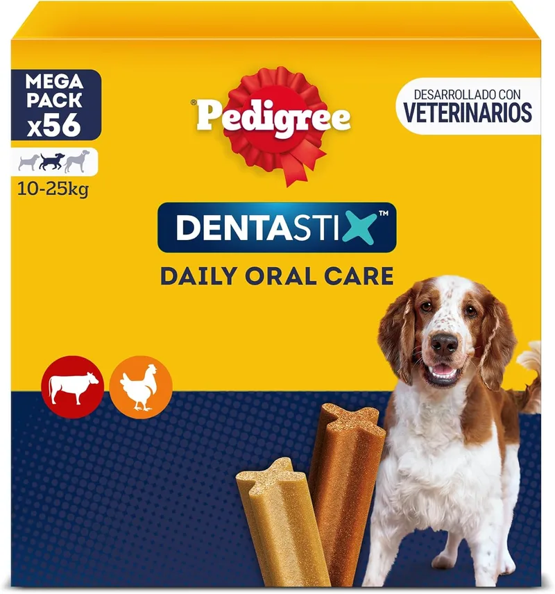 Pedigree ▫️ Dentastix - Snack dentário para a higiene oral de cães de tamanho médio (1 embalagem de 56 unidades)