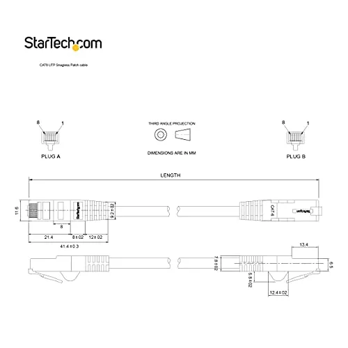 StarTech ▫️ Cabo Ethernet Cat6 RJ45 2 m, sem ganchos, preto (N6PATC2MBK) 6
