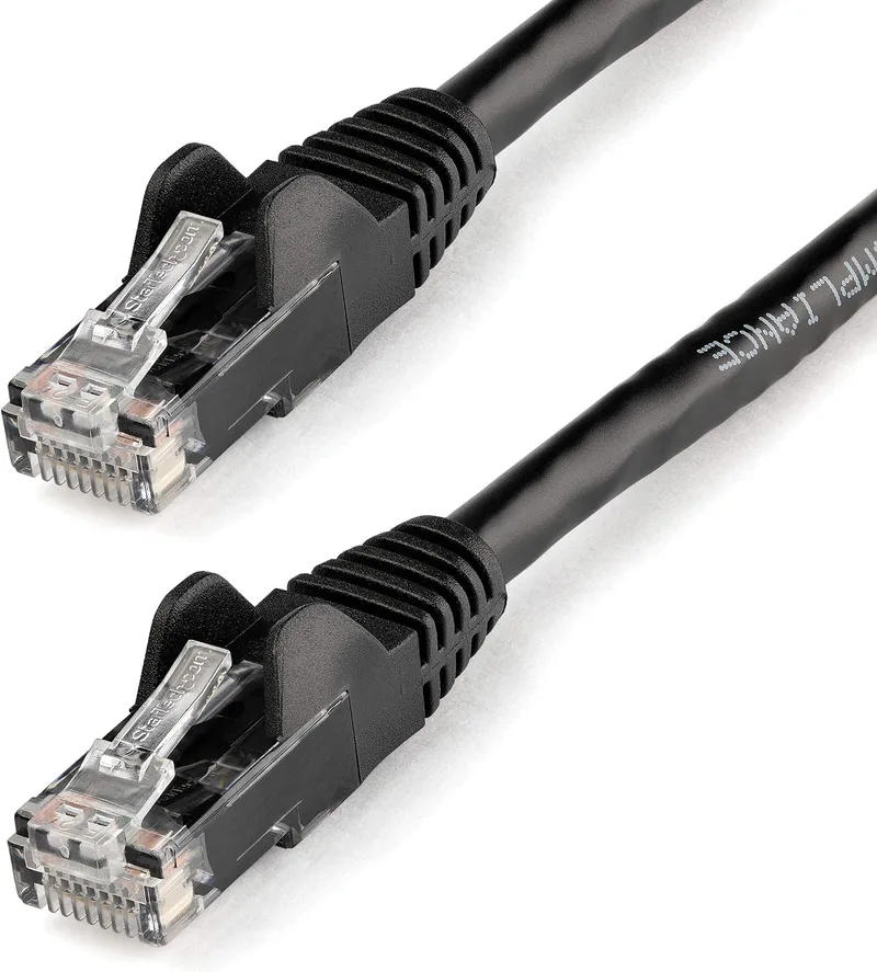 StarTech ▫️ Cabo Ethernet Cat6 RJ45 2 m, sem ganchos, preto (N6PATC2MBK)
