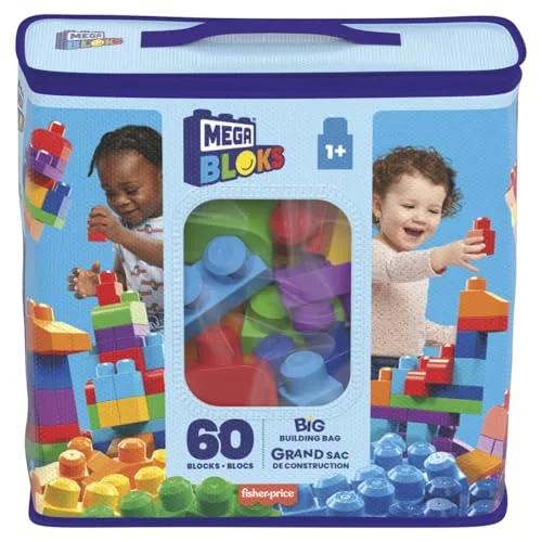 MEGA BLOKS ▫️ First Builders Saco Grande de Blocos Azuis 4