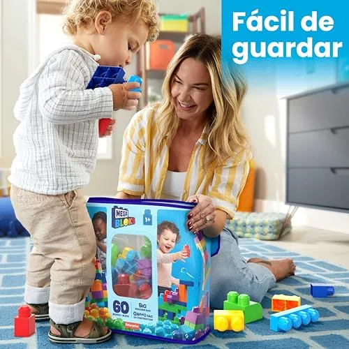 MEGA BLOKS ▫️ First Builders Saco Grande de Blocos Azuis 6