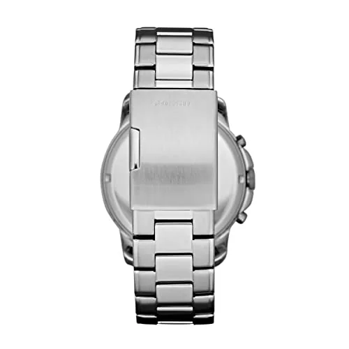 Fossil ▫️ Relógio para homem Grant, movimento de quartzo, caixa em aço inoxidável prateado de 44 mm com bracelete em pele, FS5210IE 3