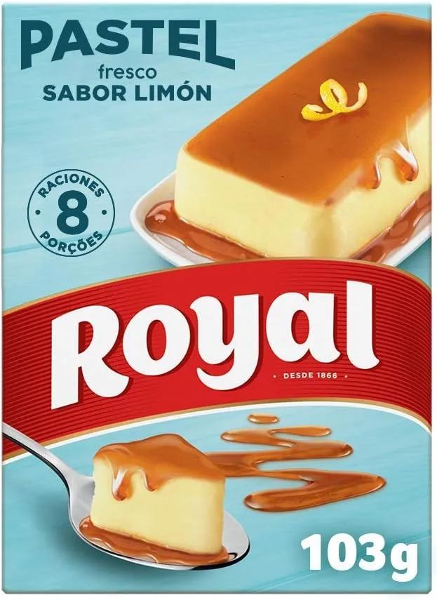 Royal ▫️ Bolo de Limão Fresco cozido sem fermento em pó 8 porções, embalagem 103 g