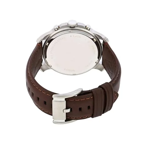 Fossil ▫️ Relógio Grant para homem, movimento cronógrafo de quartzo com bracelete em pele e aço inoxidável 4