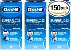Oral-B ▫️ Oral B 50 peças pré-cortadas Superfloss - Embalagem de 3