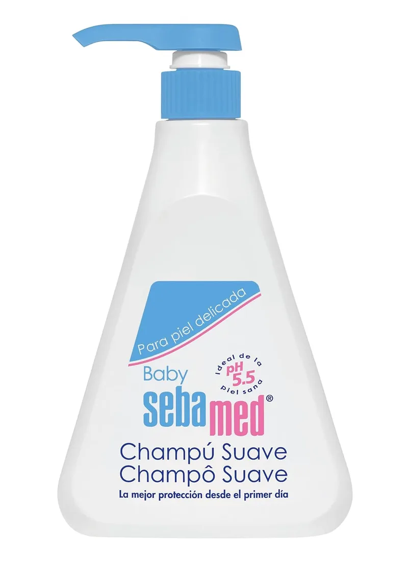 Champô suave Sebamed Baby, limpeza para o couro cabeludo sensível e cabelo fino do bebé