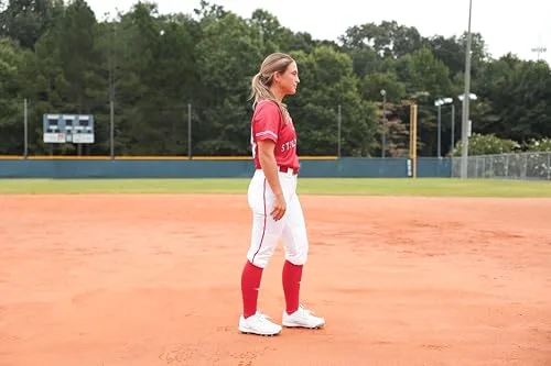 Mizuno ▫️ Calças de softbol com cinto para mulheres adultas 3