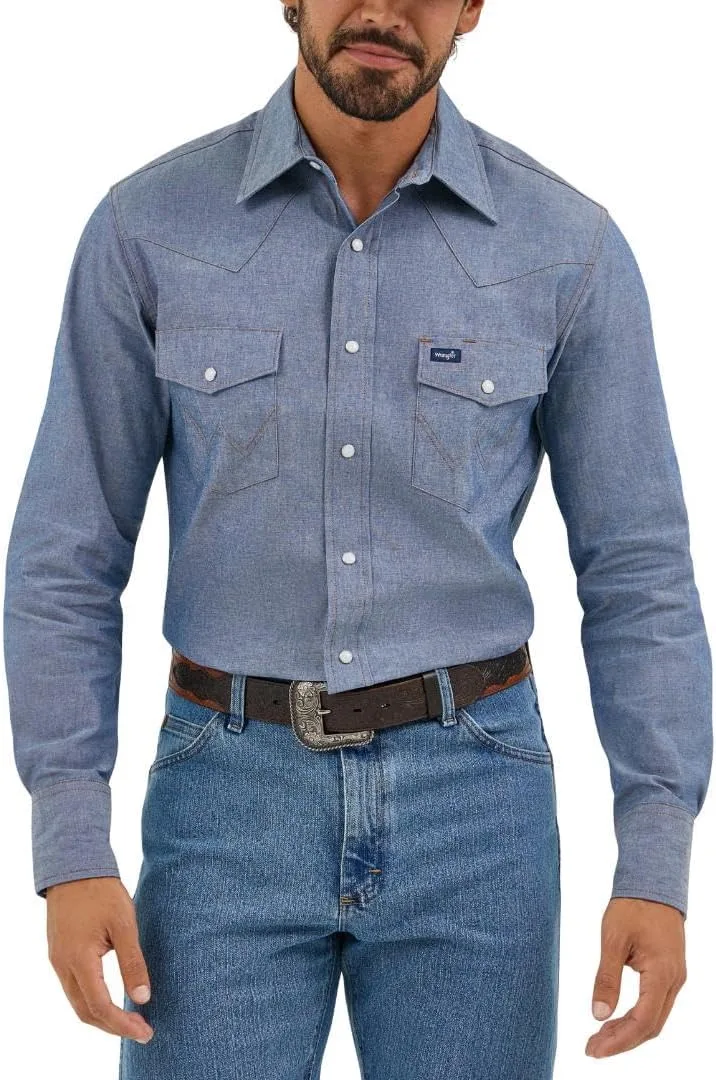 Wrangler ▫️ Camisa de homem - Corte regular - Camisa western - Vermelha