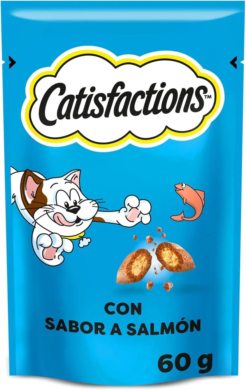 Catisfactions ▫️ Mars Guloseimas para Gatos, Sabor a Salmão (Embalagem de 6 x 60 g)