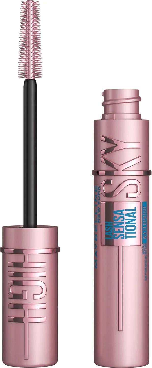 MAYBELLINE ▫️ New York, Lash Sensational Sky High Waterproof Lash Sensational Sky High Waterproof Mascara, Comprimento e volume ilimitados, À prova de água, Preto
