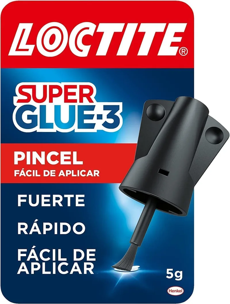 Loctite ▫️ Super Glue-3 Brush, cola transparente com pincel aplicador, adesivo universal de tripla resistência, resistência instantânea e fácil de utilizar, 1x5 g ()
