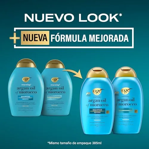 OGX ▫️ Renewing + Argan Oil of Morocco Shampoo (385 ml), champô reparador com óleo de argão de Marrocos, champô para cabelo seco, com tensioativos sem sulfatos 2