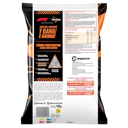 Doritos ▫️ Tex Mex, Nachos com sabor a queijo, Produto de aperitivo, embalagem individual, 140 g 2