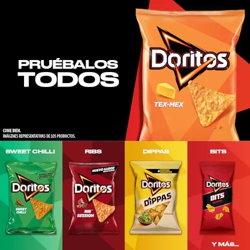 Doritos ▫️ Tex Mex, Nachos com sabor a queijo, Produto de aperitivo, embalagem individual, 140 g 6