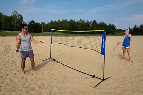 Schildkröt ▫️ Conjunto Net Set | Rede portátil para lazer de 3 m | Altura ajustável de 0,75 a 1,55 m | para badminton, ténis de rua e jogos de praia | Montagem rápida com saco de transporte 4