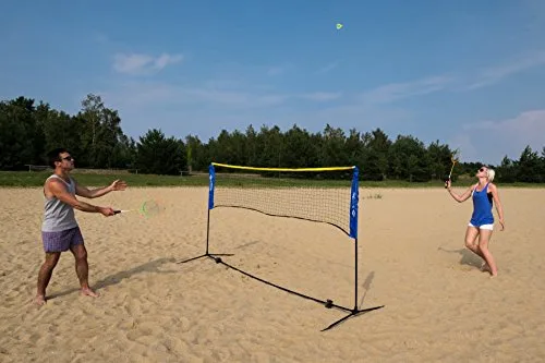 Schildkröt ▫️ Conjunto Net Set | Rede portátil para lazer de 3 m | Altura ajustável de 0,75 a 1,55 m | para badminton, ténis de rua e jogos de praia | Montagem rápida com saco de transporte 5