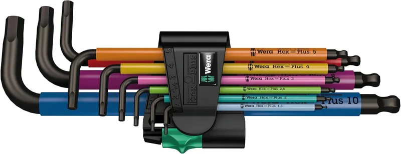 Wera ▫️ 05073593001 950 SPKL/9 SM N Multicolorido Conjunto de chaves angulares métricas, BlackLaser, 9 peças, conjunto