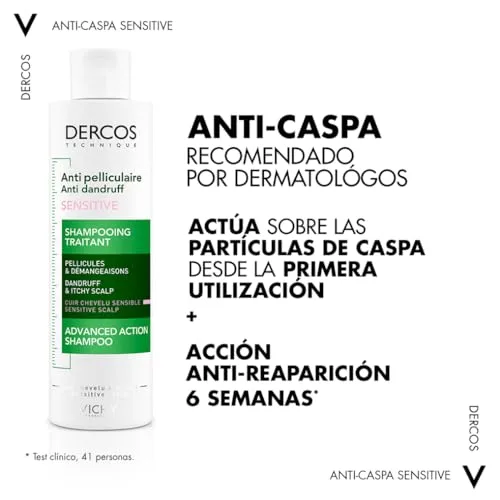 VICHY ▫️ Dercos Anticaspa Sensível, Champô, Couro cabeludo sensível, 200 ml 3