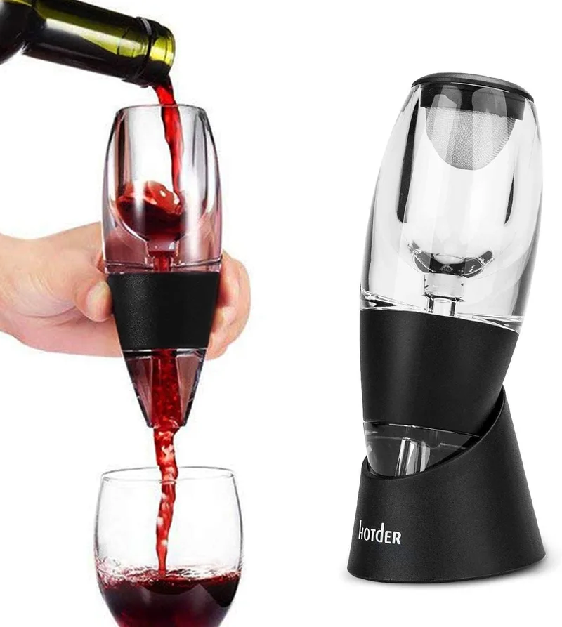 hotder ▫️ Wine – Aerador de vinho tinto com base para vinho tinto, preto.