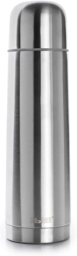 IBILI ▫️ Frasco para líquidos em aço inoxidável 500 ml, aço inoxidável, parede dupla
