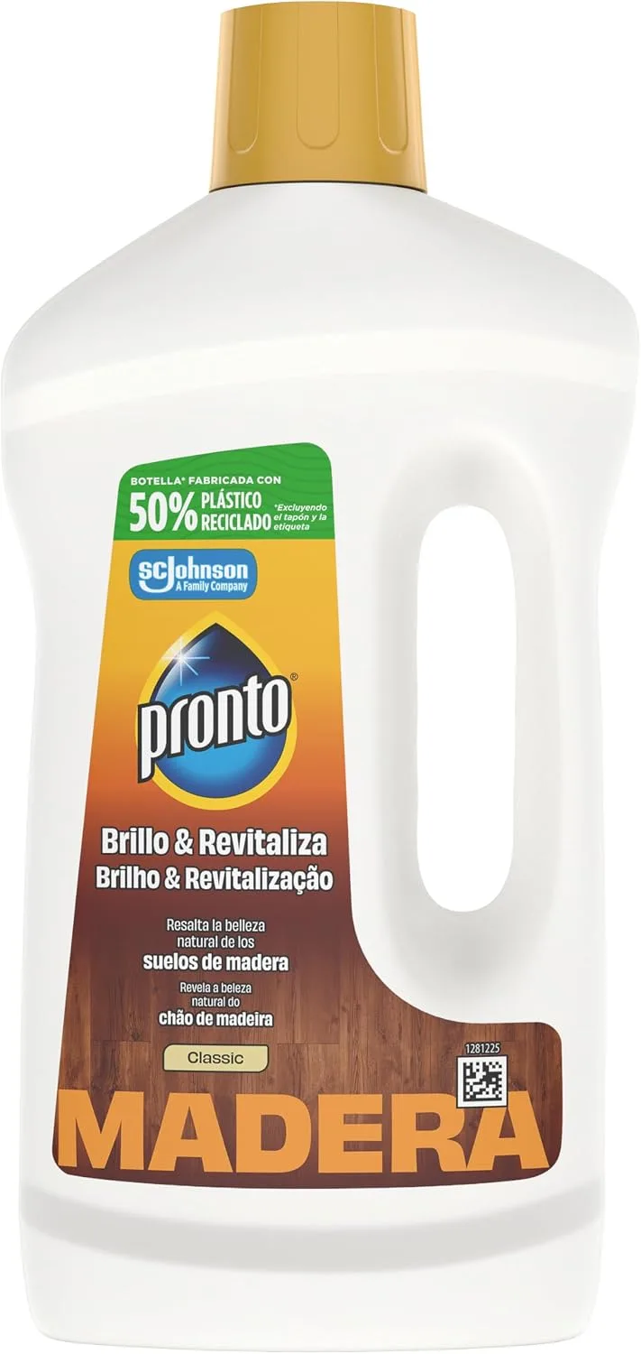 Pronto ▫️ Produto de limpeza com sabão, para pisos e móveis de madeira, 750 ml