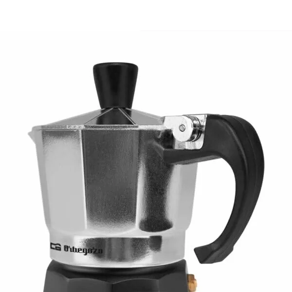 Orbegozo ▫️ KFM 130, Cafeteira italiana, 1 chávena, adequada para fogões a gás, vitrocerâmicos e elétricos, pega ergonómica, válvula de segurança, cor preta 3