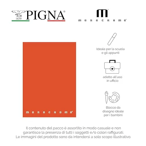 Pigna ▫️ Caderno A5 monocromático, interior 0Q, quadriculado a 5 mm com margem, papel de 80 g/m², capas variadas, formato A5 15 x 21 cm, 10 4