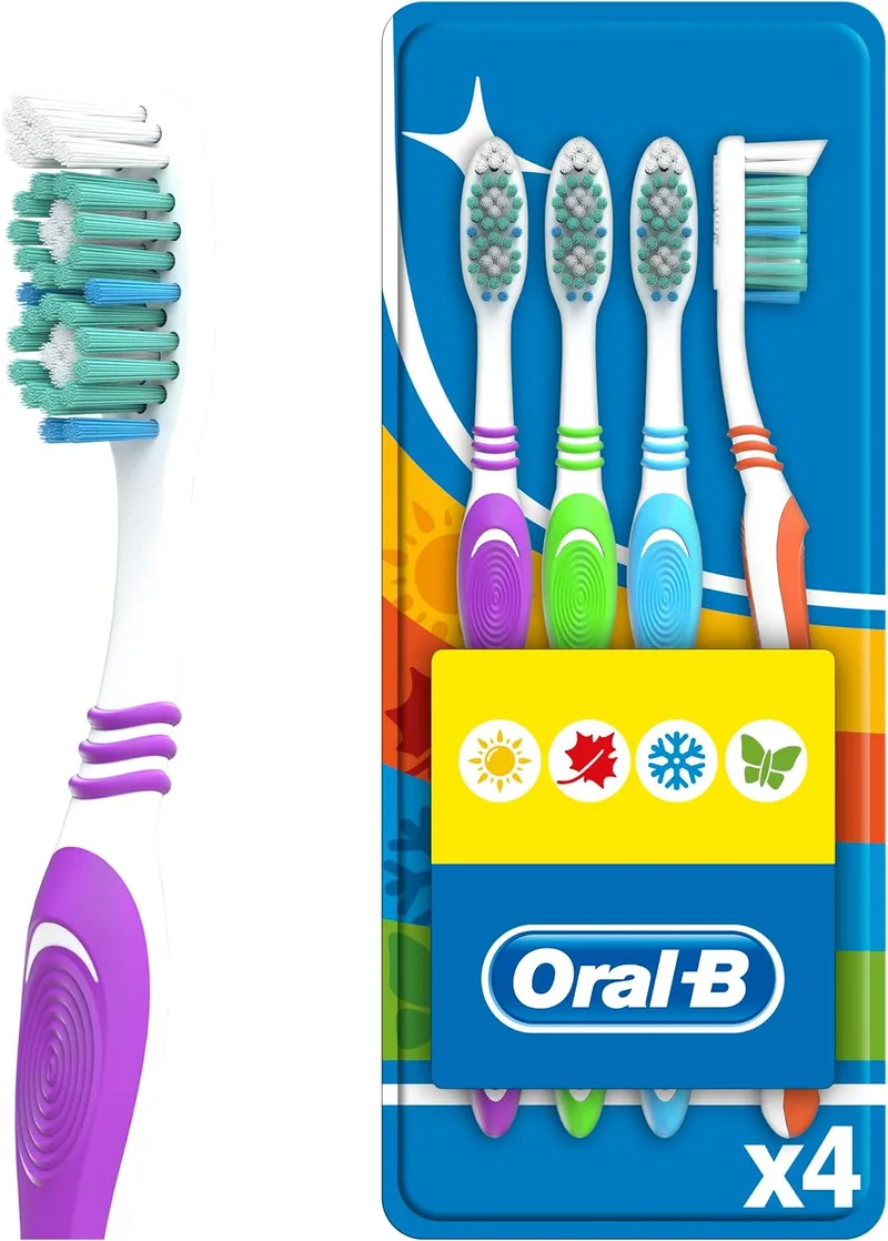 Oral-B ▫️ Ob Escova de Dentes Shiny Clean Média Robin Hood, 4 unidades