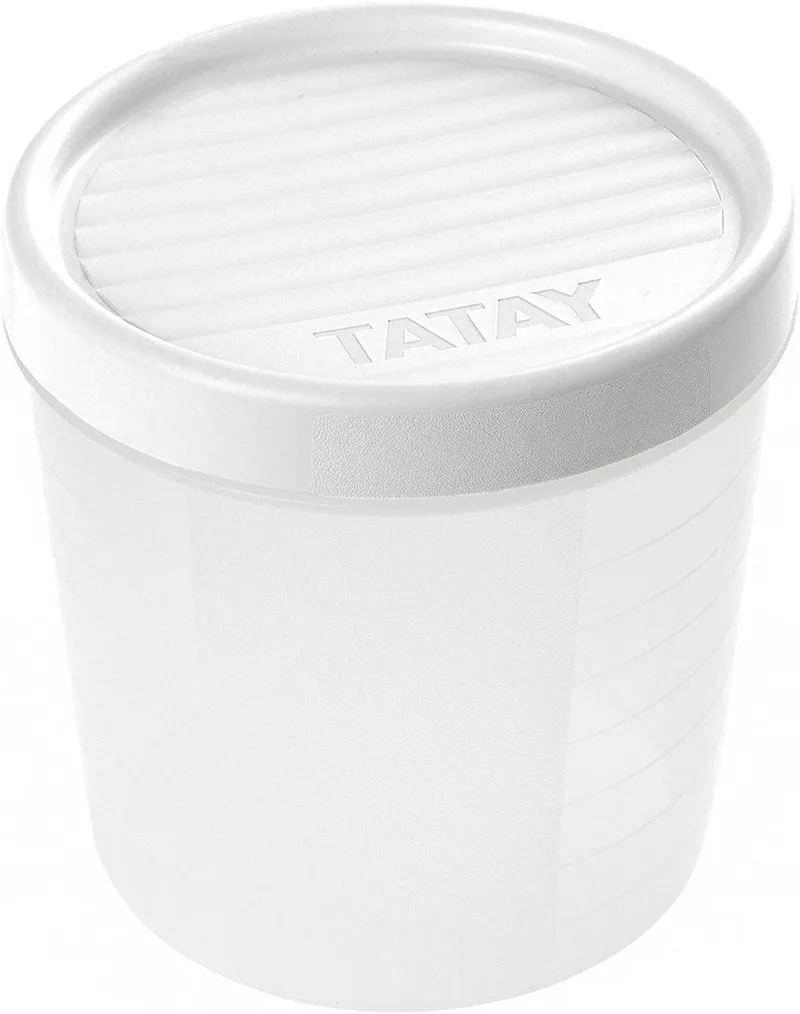 Tatay ▫️ Tupper 1L Twist Hermetic 1L Twist Lid: Recipientes herméticos para alimentos: Micro-ondas, máquina de lavar louça, frigorífico, congelador: Plástico sem BPA: 12x12x12,5 cm, Branco