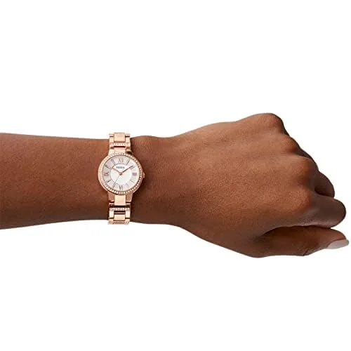 Fossil ▫️ Relógio Virginia para mulher, movimento de quartzo com três ponteiros e bracelete em aço inoxidável 4