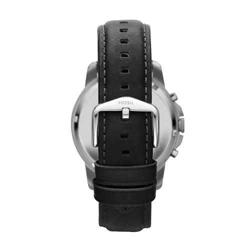 Fossil ▫️ Relógio Grant para homem, movimento cronógrafo de quartzo com bracelete em pele e aço inoxidável 2