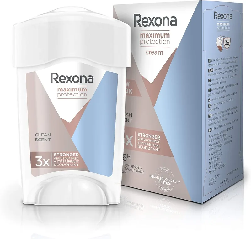 Rexona ▫️ Maximum Protection Clean Scent Creme Antitranspirante 45 ml