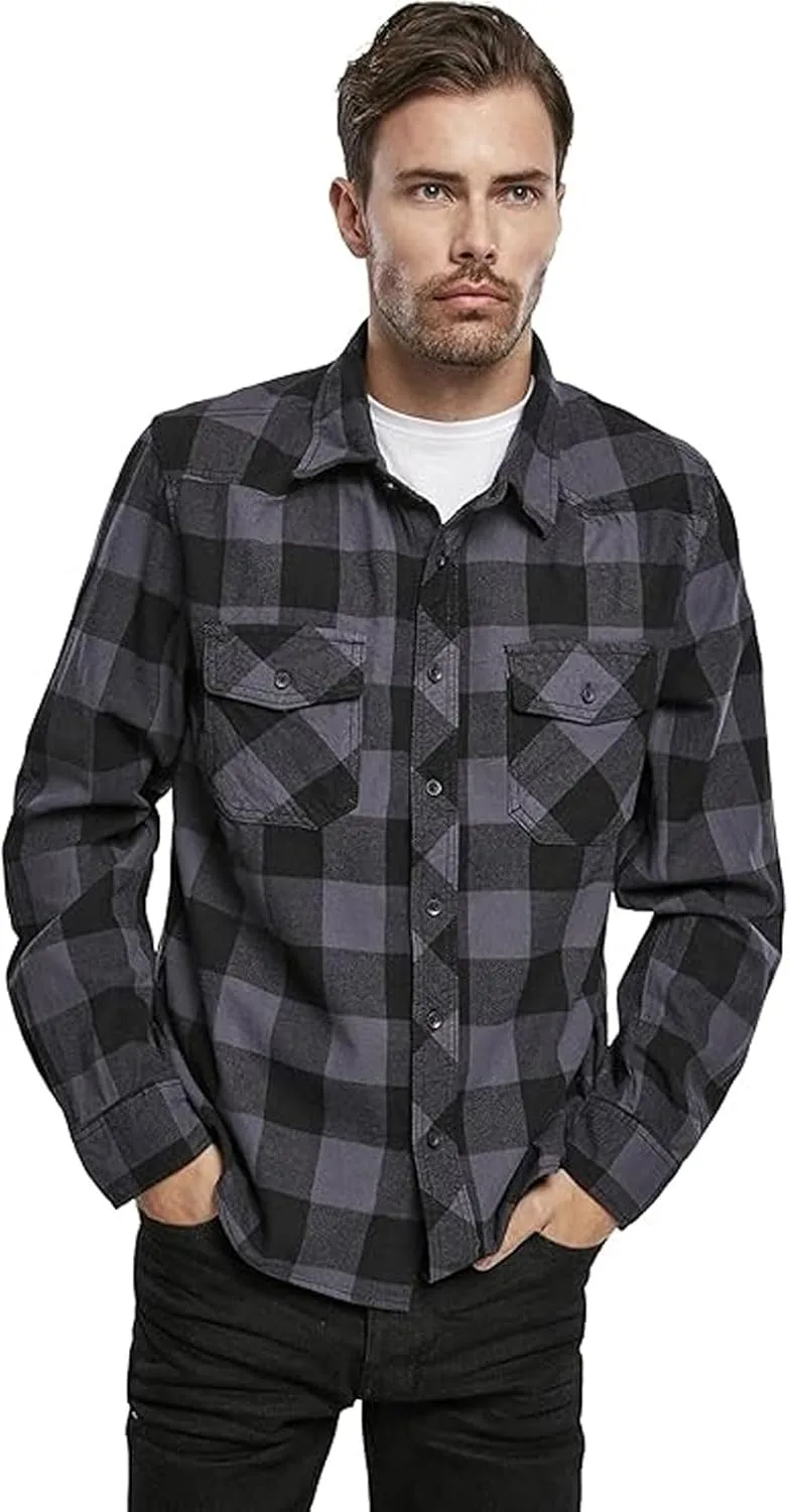Brandit ▫️ Camisa xadrez para homem - Camisa de flanela