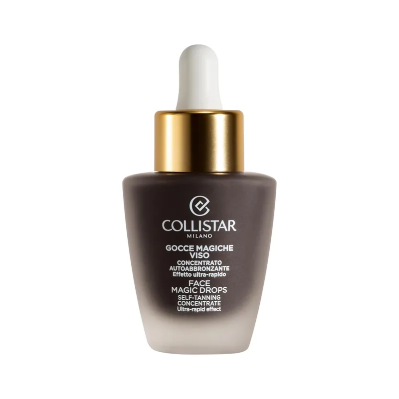 Collistar ▫️ Magic Drops Face, concentrado autobronzeador, efeito bronzeado rápido, bronzeado intenso, natural e luminoso em menos de uma hora, sem esborratar, 30 ml
