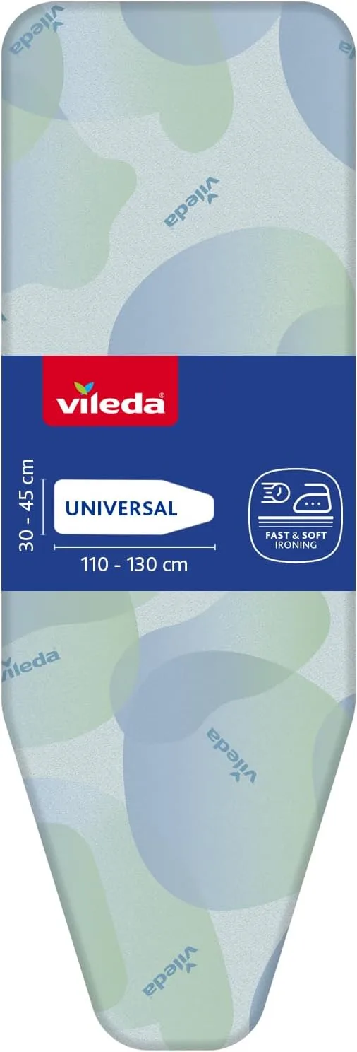 Vileda ▫️ Capa de substituição para tábua de engomar Premium 2 em 1, tamanho universal ajustável, três camadas, QuickFIX, 110 a 130 cm x 30 a 45 cm