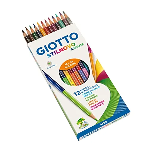 Giotto ▫️ Lápis de cor Stilnovo Bicolor, estuche com 12 unidades 2