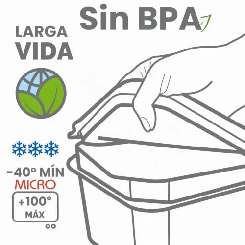 Tatay ▫️ Tupper Hermético Top Flex 18,5 x 18,5 x 12,2 cm, de plástico sem BPA 3