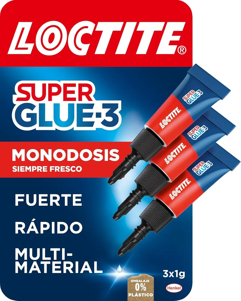 Loctite ▫️ Super Glue-3 Original Mini Trio, cola universal com tripla resistência, adesivo transparente, cola instantânea e resistência instantânea, 3x1 g,