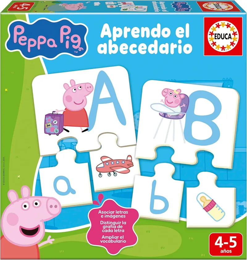 Educa ▫️ Puzzle do alfabeto Peppa Pig para crianças - Jogo educativo para crianças a partir dos 4 anos (15652)