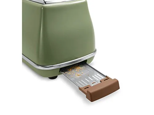 De'Longhi ▫️ CTOV 2103.GR Torradeira Icona Vintage 900 W, 2 fatias, aço inoxidável, verde 4