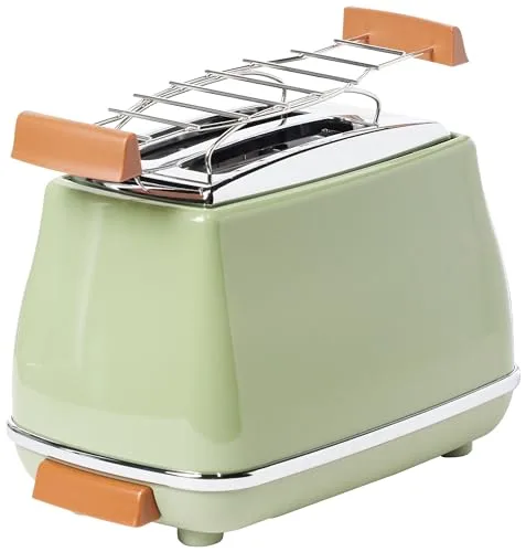 De'Longhi ▫️ CTOV 2103.GR Torradeira Icona Vintage 900 W, 2 fatias, aço inoxidável, verde 5
