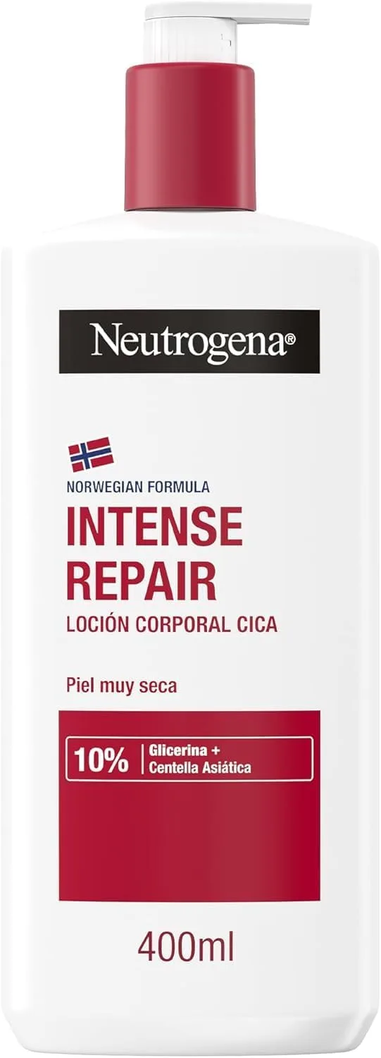 Neutrogena ▫️ Fórmula Norueguesa Loção Corporal CICA Reparação intensa para pele seca (400 ml), creme hidratante corporal reparador com centella asiática