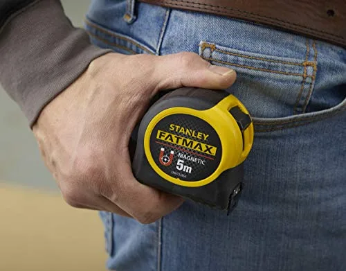 Stanley - FatMax ▫️ Metrómetro magnético STANLEY FATMAX Blade Armor Classic de 5 m, fita larga de 32 mm, blindagem termoplástica e revestimento em Mylar, resistente à abrasão e à corrosão, FMHT0-33864 6