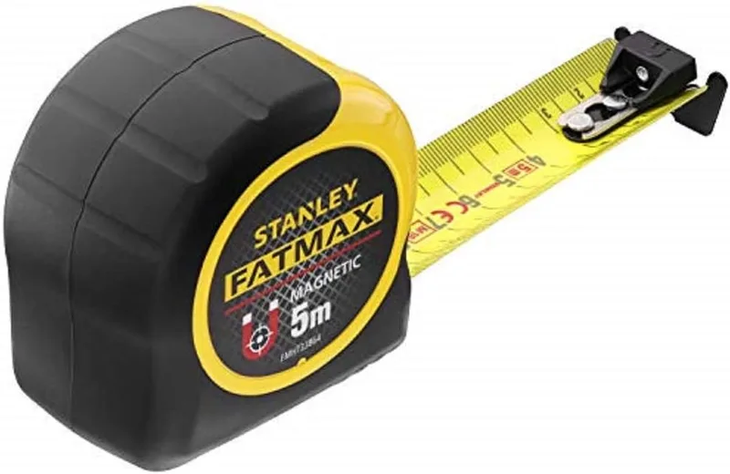Stanley - FatMax ▫️ Metrómetro magnético STANLEY FATMAX Blade Armor Classic de 5 m, fita larga de 32 mm, blindagem termoplástica e revestimento em Mylar, resistente à abrasão e à corrosão, FMHT0-33864