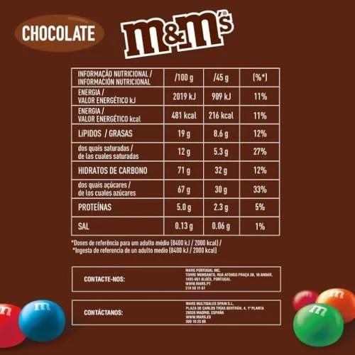 M&M's ▫️ M&Ms - Bolinhas de Chocolate Coloridas com Leite - Caixa com 24 saquinhos de 45 g 2