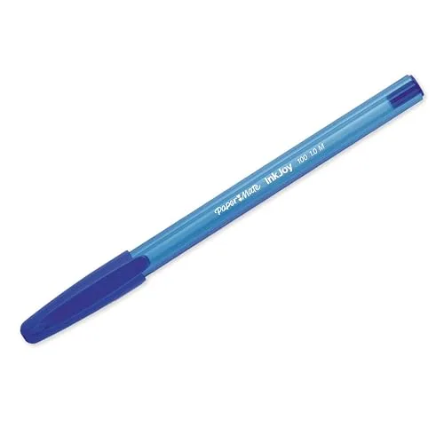 Paper Mate ▫️ InkJoy 100ST Caneta esferográfica com tampa | ponta média (1,0 mm) | azul | caixa de 100 2