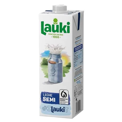 Lauki ▫️ Leite semidesnatado com respeito pelo bem-estar animal - Sem açúcar adicionado e sem glúten - Embalagem UHT, pacote de 6 x 1 L 5