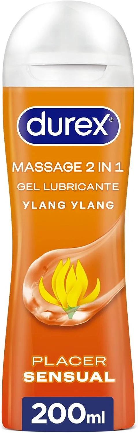 Durex ▫️ Play Massage Gel Lubrificante 2 em 1, Gel de Massagem e Lubrificante com Ylang Ylang 200 ml
